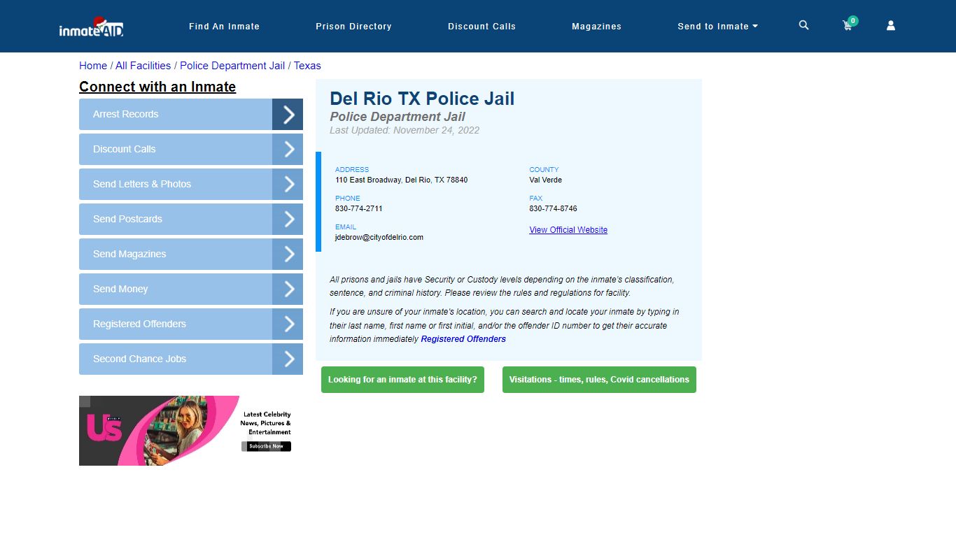 Del Rio TX Police Jail & Inmate Search - Del Rio, TX